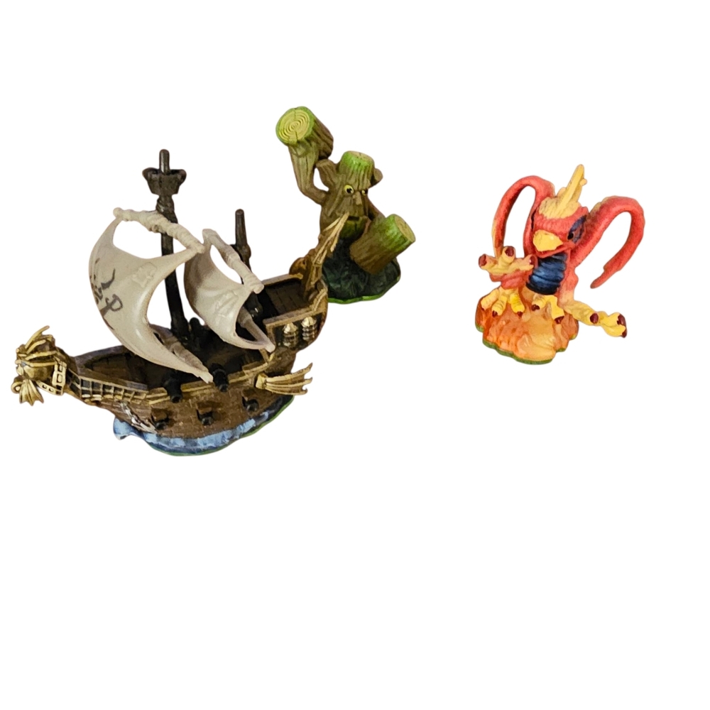 🔥 Skylanders Bundle – Ship, Fire‎ Monster & Tree Monster – Lot of 3 Figures